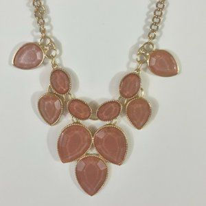 Icing Peach/coral necklace faceted 16"